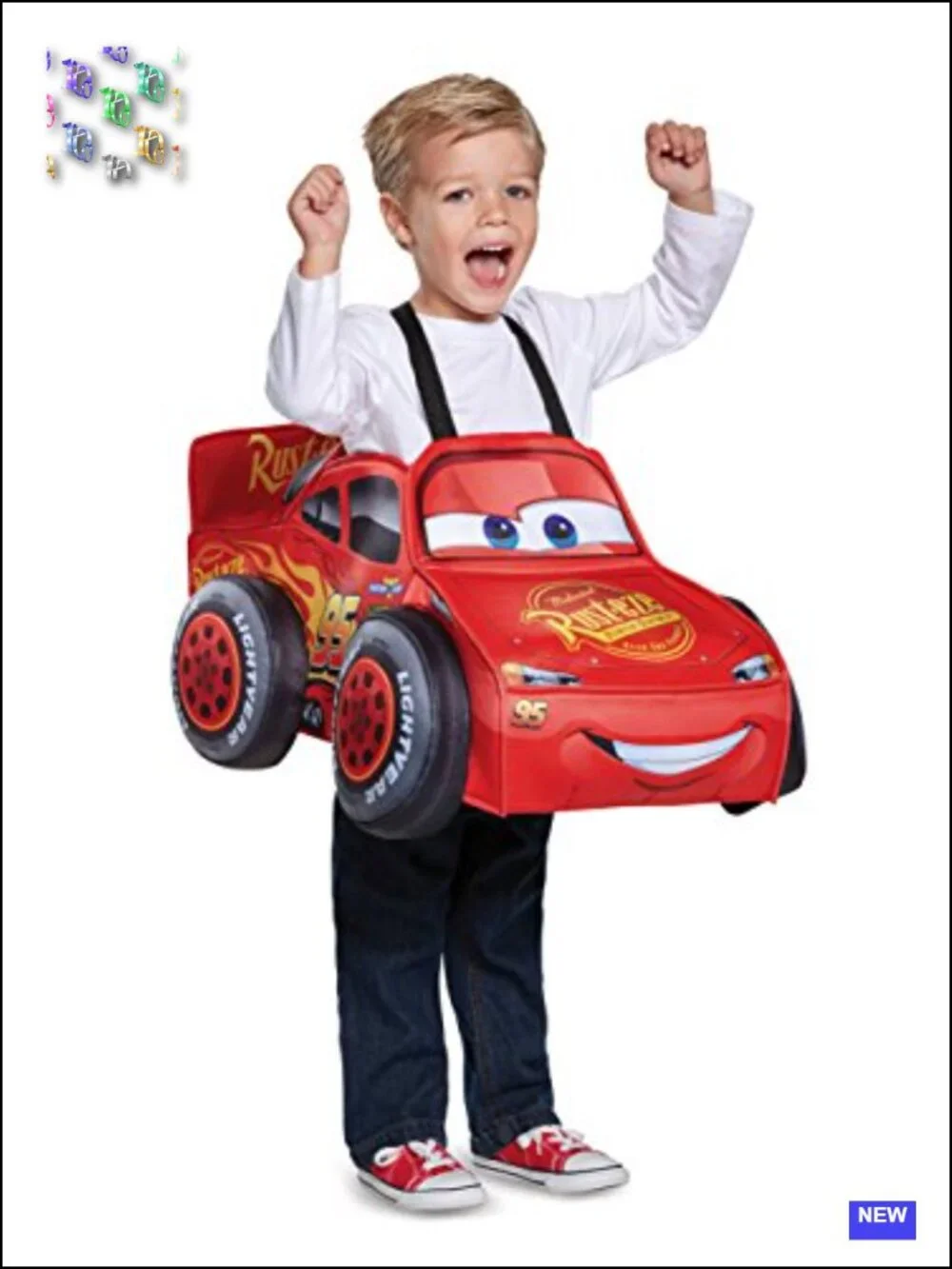 Lightning McQueen 3D Toddler Costume - Polyester, Disney Pixar Cars Halloween
